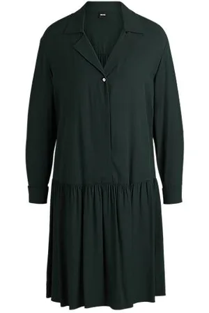 HUGO BOSS Drop-waist dress with convertible collar
