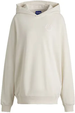 HUGO BOSS Oversized-fit cotton-terry hoodie with playful slogan