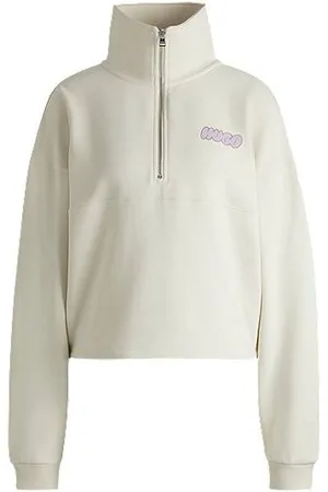 HUGO BOSS Cotton-terry sweatshirt with seasonal logo graphics