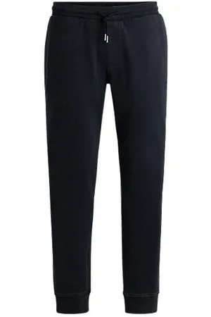HUGO BOSS Peached-cotton tracksuit bottoms with logo detail