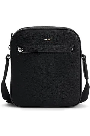 HUGO BOSS Grained faux-leather reporter bag with logo trim