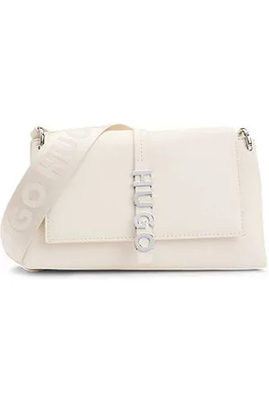 HUGO BOSS Faux-leather crossbody bag with logo-hardware closure