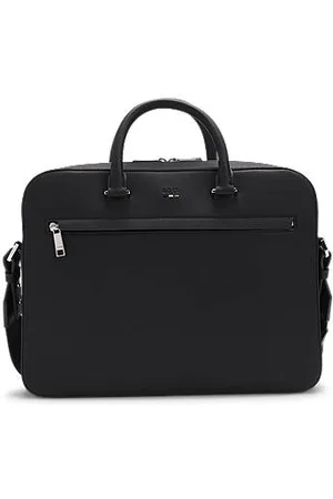 HUGO BOSS Document case in grained faux leather with signature trims