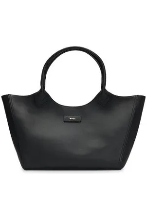 HUGO BOSS Grained-leather tote bag with polished logo lettering - Ramadan Edit