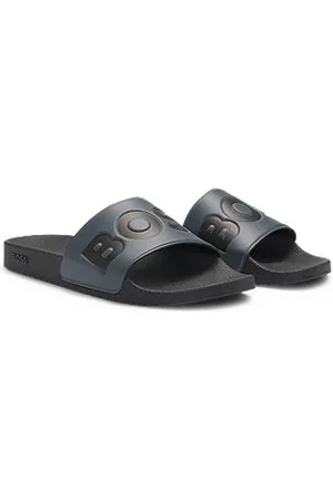HUGO BOSS Italian-made slides with large logo detail