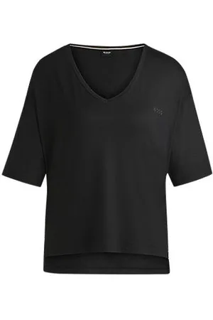 HUGO BOSS Relaxed-fit V-neck T-shirt in stretch jersey - Ramadan Edit