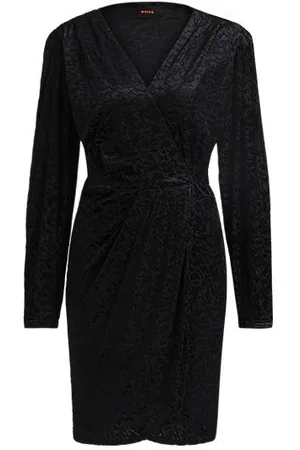 HUGO BOSS Wrap dress in burnout jersey