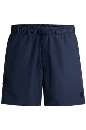 HUGO BOSS Cargo-pocket swim shorts with logo badge