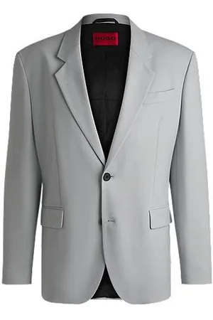 HUGO BOSS Modern-fit jacket in stretch twill with full lining