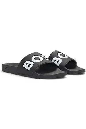 HUGO BOSS Italian-made slides with large logo detail