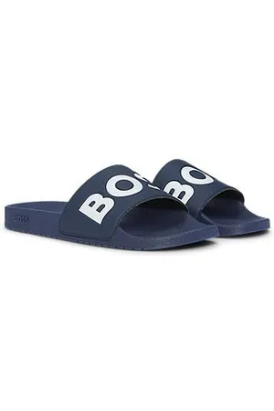 HUGO BOSS Italian-made slides with large logo detail
