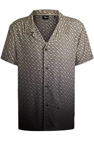 HUGO BOSS Regular-fit shirt with degradé monogram print