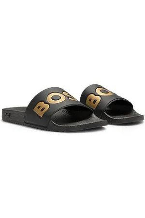 HUGO BOSS Italian-made slides with large logo detail