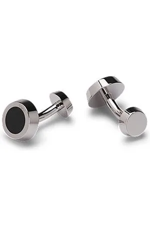 HUGO BOSS Round cufflinks with -enamel insert