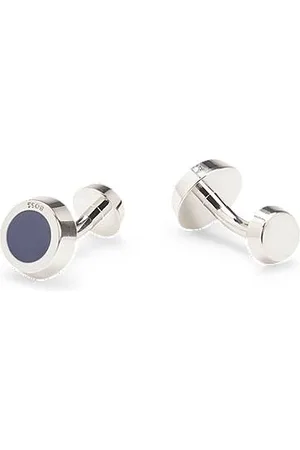 HUGO BOSS Round cufflinks with black-enamel insert - Ramadan Edit