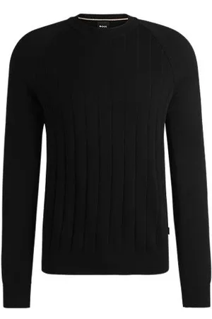 HUGO BOSS Wool-blend regular-fit sweater with stripe knit