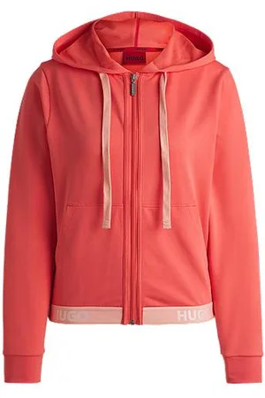 HUGO BOSS Relaxed-fit hoodie with logo waistband