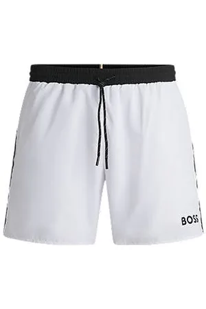 HUGO BOSS Quick-dry swim shorts with logo print