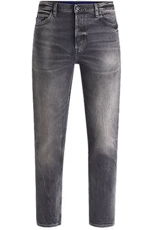 HUGO BOSS Tapered-fit jeans in dark- stretch denim