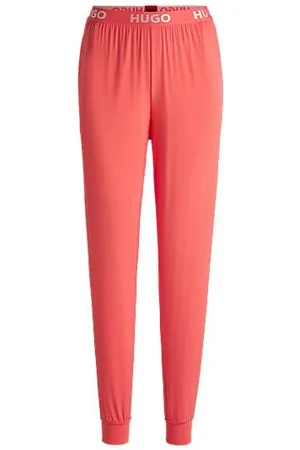 HUGO BOSS Stretch-jersey pyjama bottoms with logo waistband