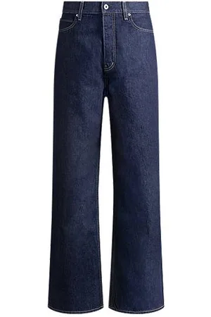 HUGO BOSS Loose-baggy-fit jeans in dark-blue denim