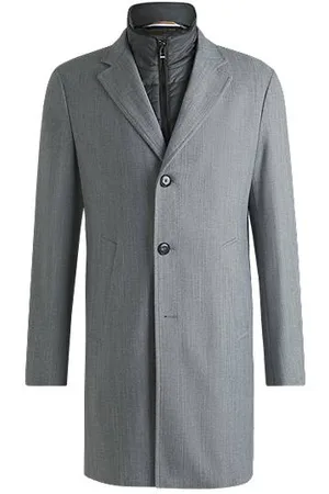 HUGO BOSS Slim-fit coat with detachable inner