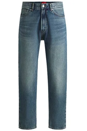 HUGO BOSS Relaxed tapered-fit jeans in mid- cotton denim