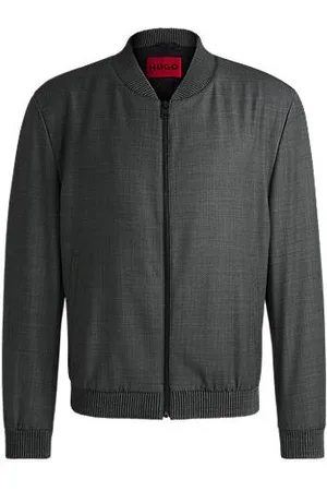 HUGO BOSS Slim-fit jacket in micro-patterned birdseye cloth
