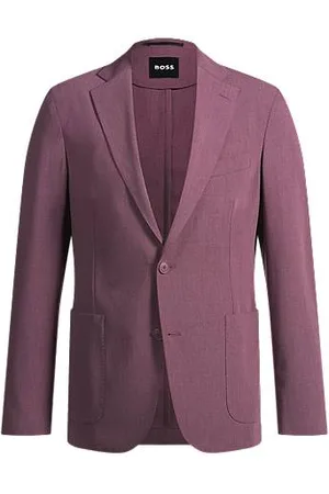 HUGO BOSS Slim-fit suit jacket in micro-patterned stretch fabric