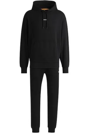 HUGO BOSS Cotton-jersey tracksuit set with logo trims