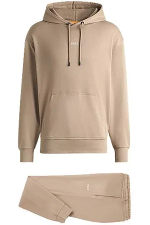 HUGO BOSS Cotton-jersey tracksuit set with logo trims