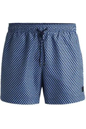 HUGO BOSS Drawstring swim shorts with all-over print