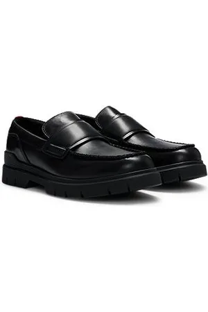 HUGO BOSS Leather moccasins with double stitching