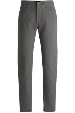 HUGO BOSS Regular-fit regular-rise trousers in stretch dobby