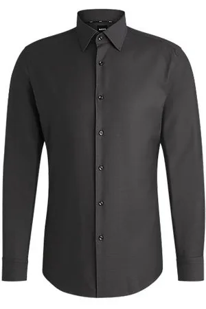 HUGO BOSS Slim-fit shirt in easy-iron structured stretch cotton