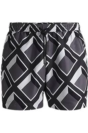 HUGO BOSS Drawstring swim shorts with all-over print