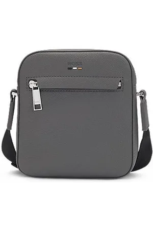 HUGO BOSS Grained faux-leather reporter bag with logo trim