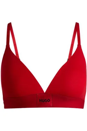 HUGO BOSS Triangle bra in stretch cotton with logo label