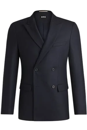 HUGO BOSS Slim-fit jacket in micro-patterned stretch cloth