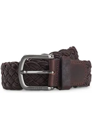 HUGO BOSS Woven-leather belt with logo buckle - Ramadan Edit