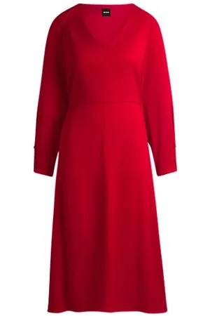 HUGO BOSS V-neck dress with button cuffs - Ramadan Edit