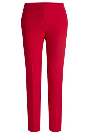 HUGO BOSS Slim-fit trousers in stretch fabric with logo rivet