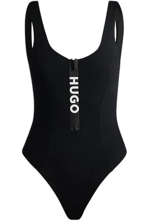 HUGO BOSS Logo-zip swimsuit with removable padding