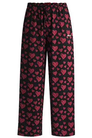 HUGO BOSS Modal-blend jersey pyjama bottoms with repeat heart print