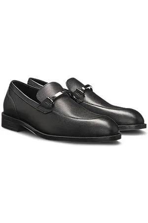 HUGO BOSS Printed-leather loafers with branded hardware trim