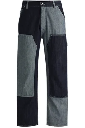 HUGO BOSS Loose-fit jeans in mixed denims