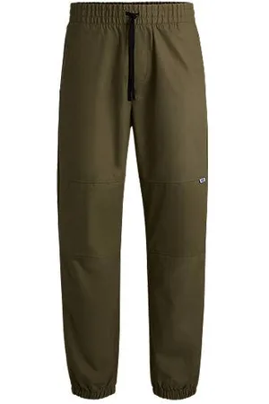 HUGO BOSS Tapered-fit trousers in structured cotton