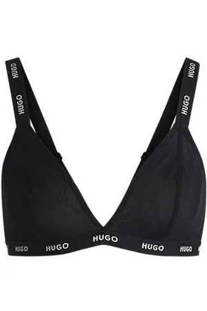 HUGO BOSS Signature-lace triangle bra with logo details