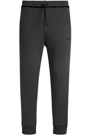 HUGO BOSS Cotton-blend tracksuit bottoms with tape and logo
