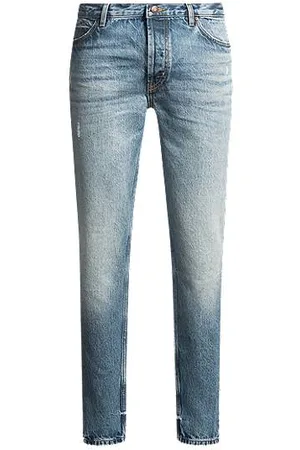 HUGO BOSS Tapered-fit jeans in bright-blue denim